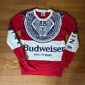 Red Budweiser Sweater by Junk Food Size Small S